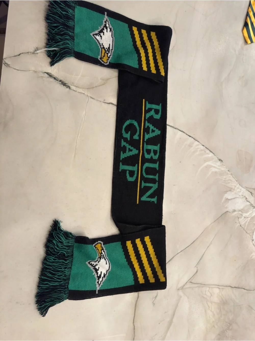 RABUN GAP Scarf - Green & Black with Yellow Accents